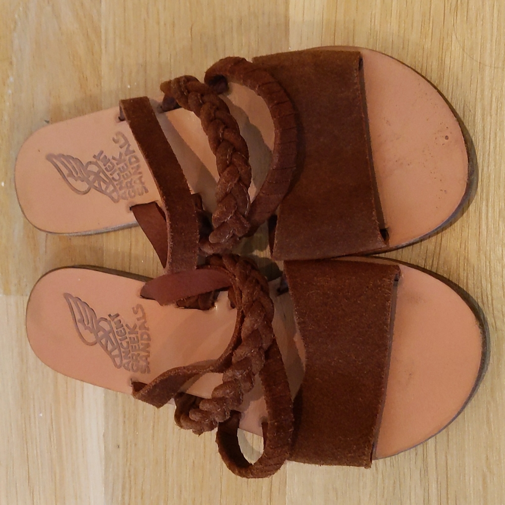 Ancient Greek Sandals brown suede strappy sandals